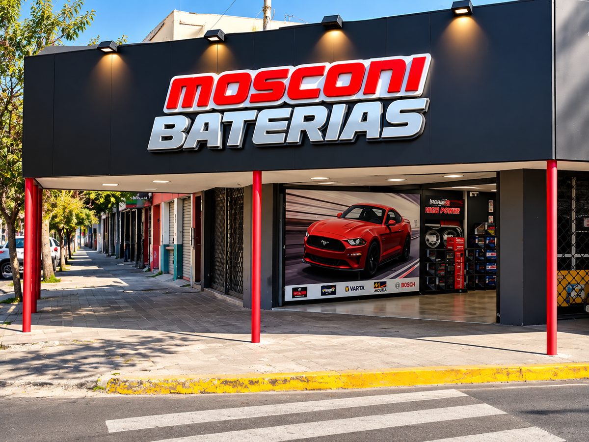Frente del local Baterías Mosconi en Av. Mosconi 401, Lomas del Mirador, La Matanza